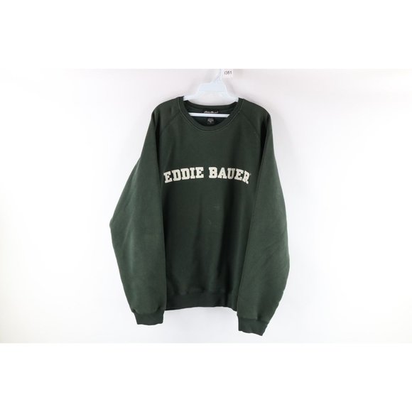 Vtg Eddie Bauer Mens Large Tall Faded Spell Out Block Letter Crewneck Sweatshirt